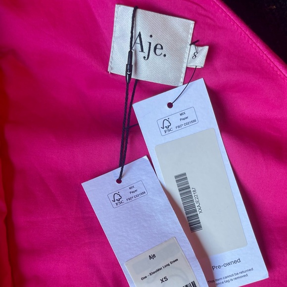 Aje bonjour asymmetrical midi dress in Fuchsia - Picture 6 of 6